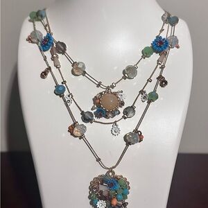 NWT Betsey Johnson Woven Heart Layered Necklace